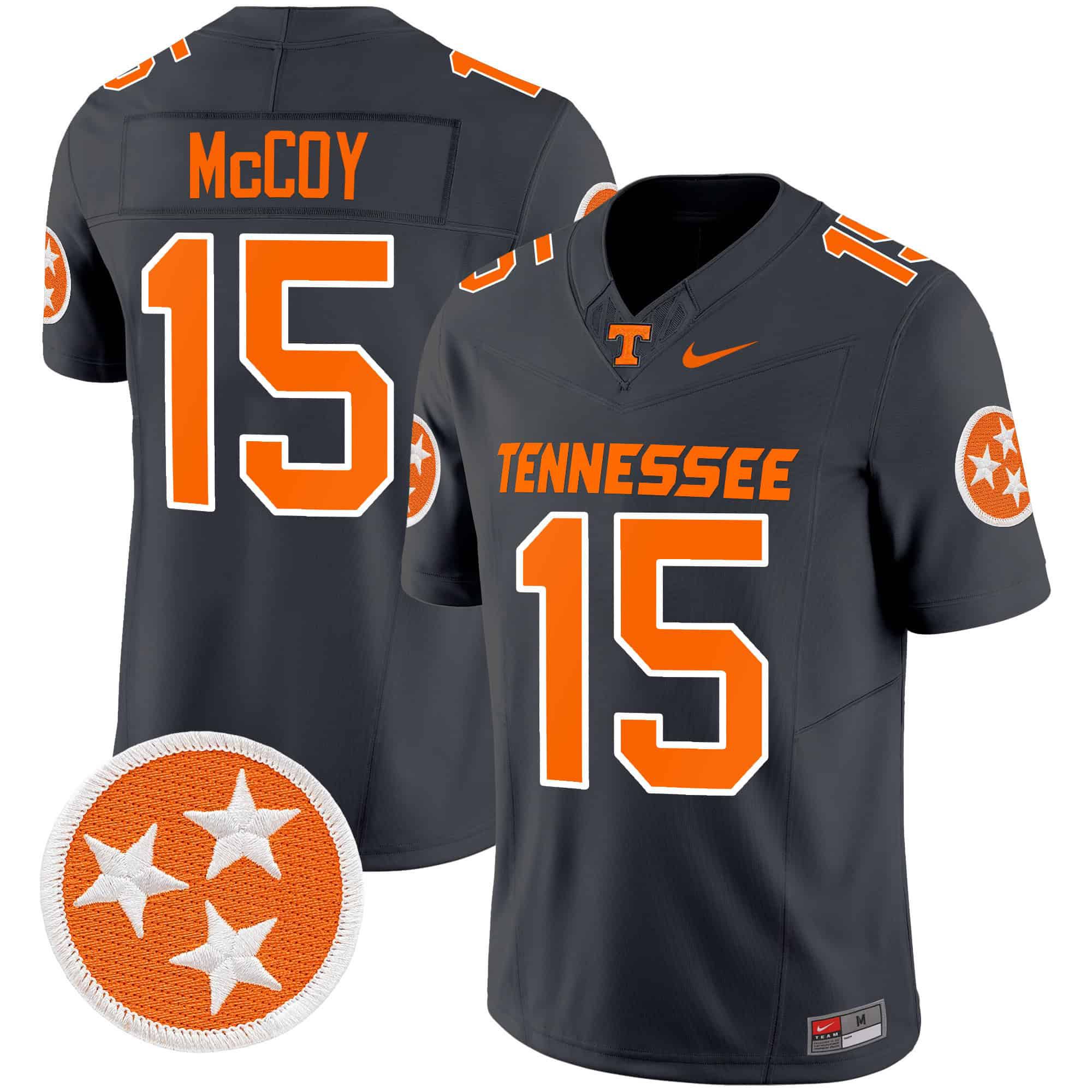 Men Tennessee Volunteers #15 Mccoy Black 2024 Nike Vapor Limited NCAA Jersey style 1
